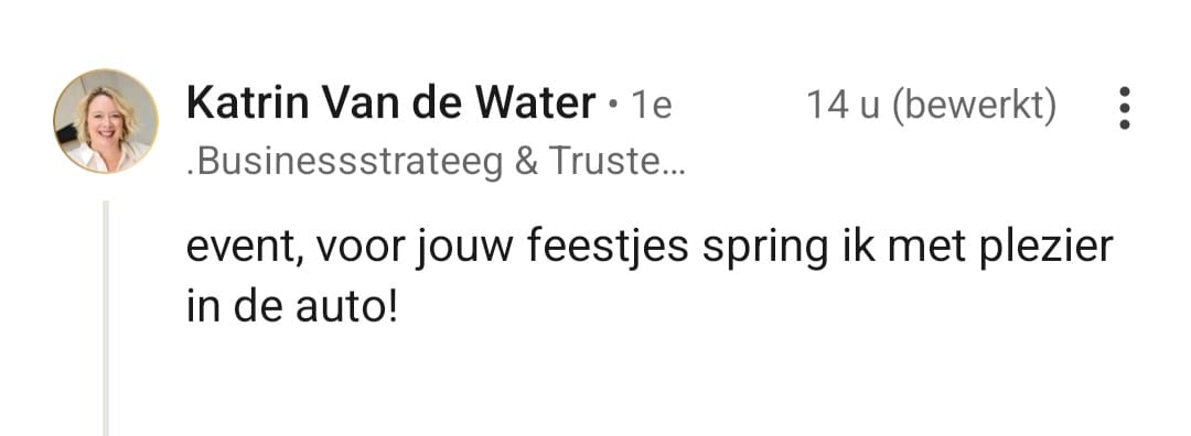 Event, voor jouw feestjes spring ik met plezier in de auto!